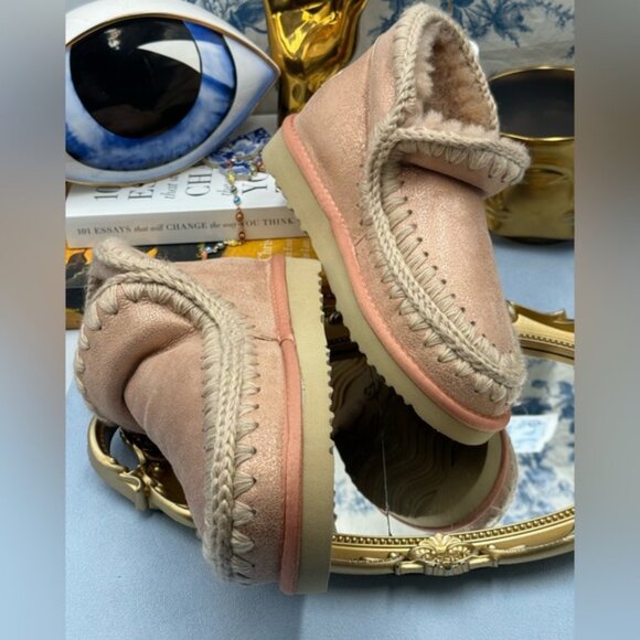 🆕 MOU 🧿 NWOT WOB Metallic Peach Eskimo Ankle Boot, *MIX PAIR SZ 37(L) & 38(R)* - Picture 10 of 15